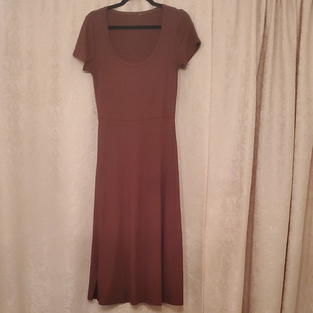 Elegant Brown Midi Dress